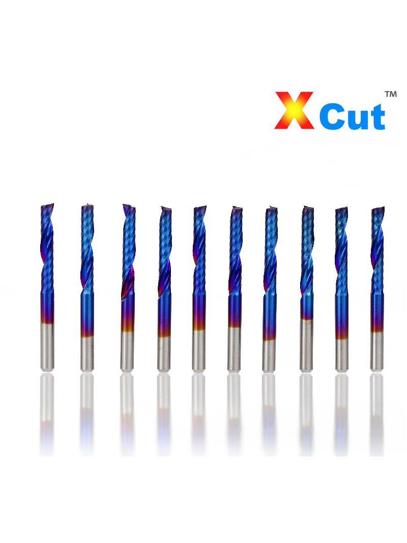 10xFraise 1 Dent XCut Blue ø3.175mm