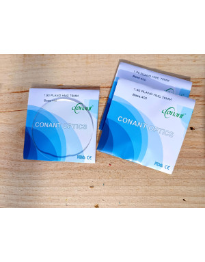 Pack of 25 Pairs of CR39 Demo Lenses – 75mm – Base 4 – Green HMC Anti-Reflective Coating