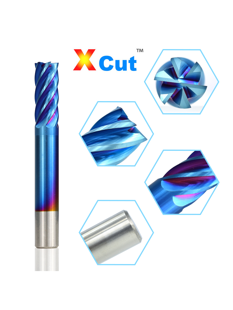 Fresa 6 Flautas- Tratamiento superficial X-Cut Blue