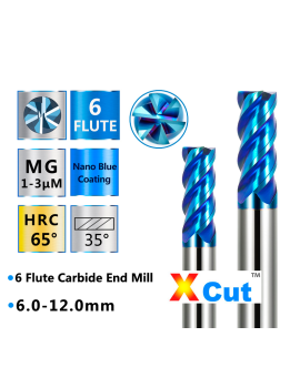 End mill 6 Flutes - X-Cut Blue surface treatment