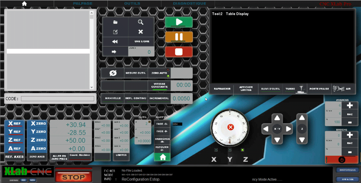 Ecran 1  principales fonctions de MAch3